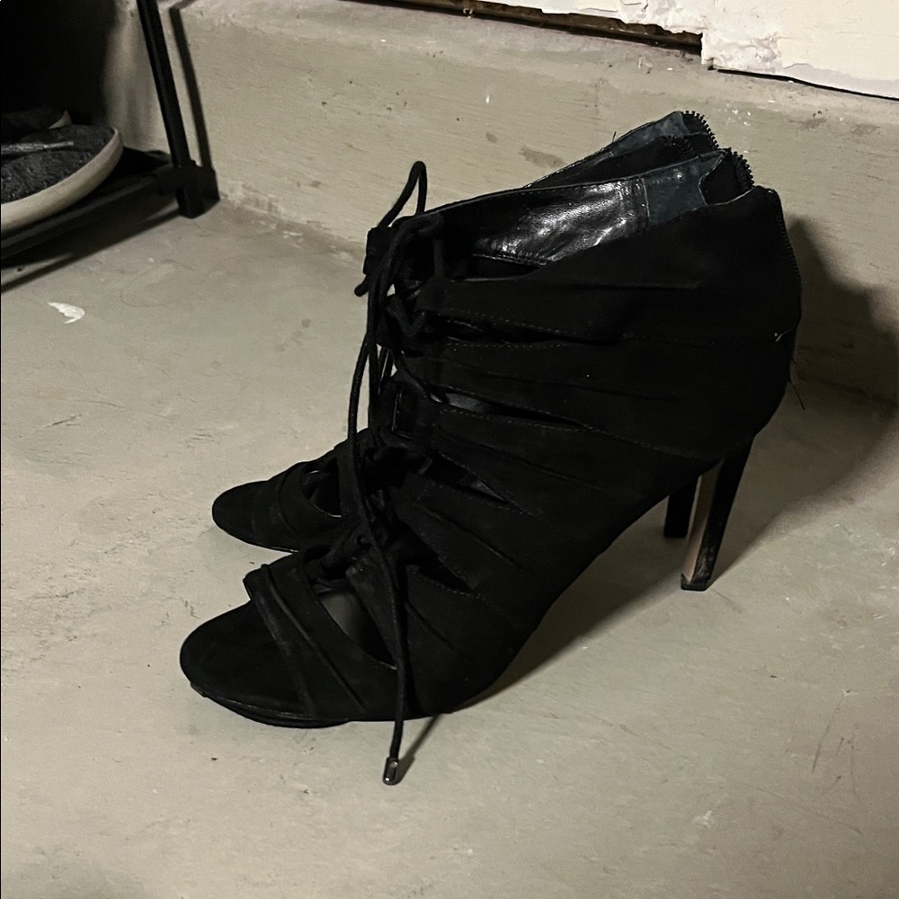 BCBGeneration Black Lace-Up Heels